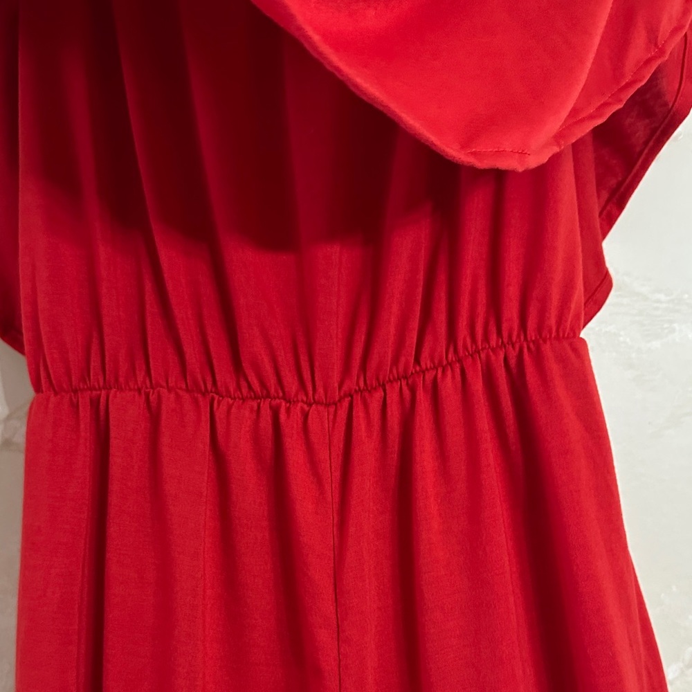 Red Off or On Shoulder Wide Leg Jumpsuit NWOT - Picture 3 of 5